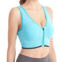 Running Fitness Sports Bra Front Zipper Women's Underwear Shockproof without Underwire Bralette Breathable Seamless Brassiere