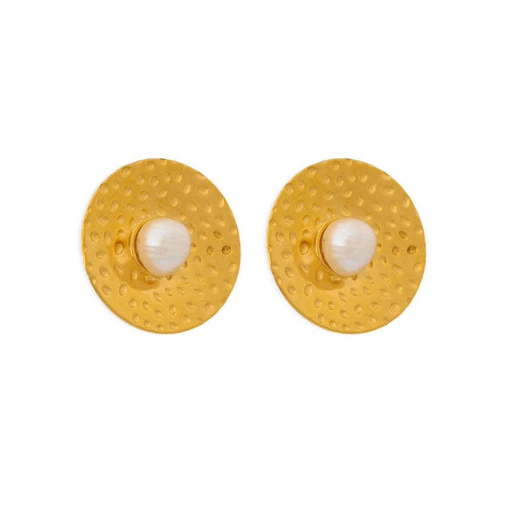 European and American fashion high-end vintage pearl pendant necklace and earring set