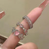 Fairy Crystal Crown Rings Set — Adjustable Silvery 2PCS