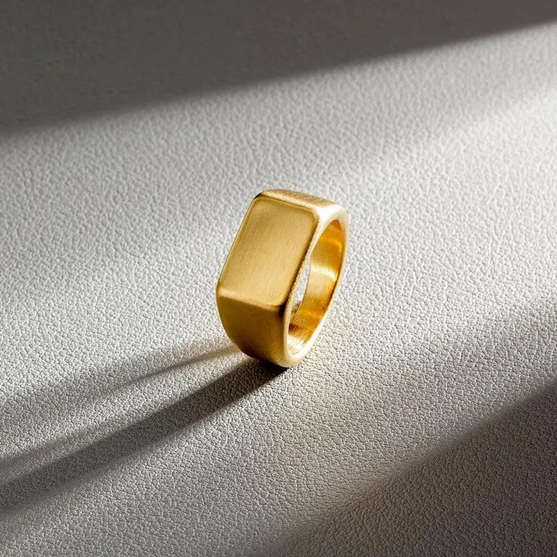 Jiayiqi Classic Frosted/Smooth Tops Men's Rock Punk Rings Cool Fashion Individuality Signet Ring For Women Man Party Jewelry