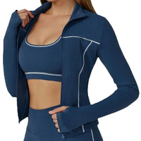 Yoga Clothes Women Sport Jacket Running Long Sleeve Shirt Sports Jackets Top Workout Coat Gym Training Clothing Workout Yoga Top