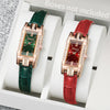 2PCS/Set Women's Watches Fashion Rectangle Leather Band Quartz Watch（Without Box）