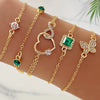 5pcs Vintage-Inspired Bracelet Set with Sparkling Rhinestones - Infinity & Geometric Designs, Perfect for Casual Attire or Gifti