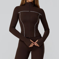 Yoga Clothes Women Sport Jacket Running Long Sleeve Shirt Sports Jackets Top Workout Coat Gym Training Clothing Workout Yoga Top