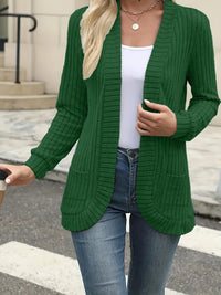 New fashion women's solid color casual pit stripe brushed cardigan jacket