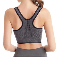 Running Fitness Sports Bra Front Zipper Women's Underwear Shockproof without Underwire Bralette Breathable Seamless Brassiere