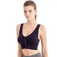 Running Fitness Sports Bra Front Zipper Women's Underwear Shockproof without Underwire Bralette Breathable Seamless Brassiere