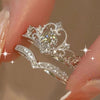 Fairy Crystal Crown Rings Set — Adjustable Silvery 2PCS