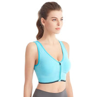 Running Fitness Sports Bra Front Zipper Women's Underwear Shockproof without Underwire Bralette Breathable Seamless Brassiere