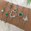 5pcs Vintage-Inspired Bracelet Set with Sparkling Rhinestones - Infinity & Geometric Designs, Perfect for Casual Attire or Gifti
